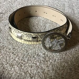 Michael Kors Belt, size is 40” long”, snake print with studs